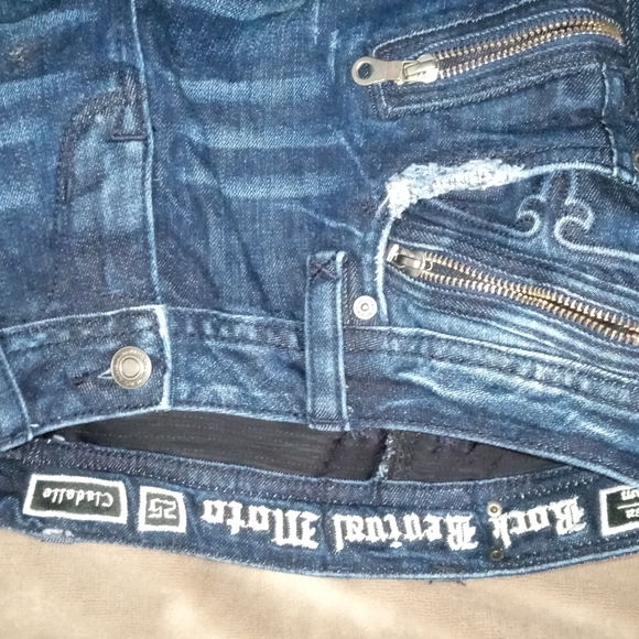 2 Pair Rock Revival Moto Jeans - Picture 4 of 6